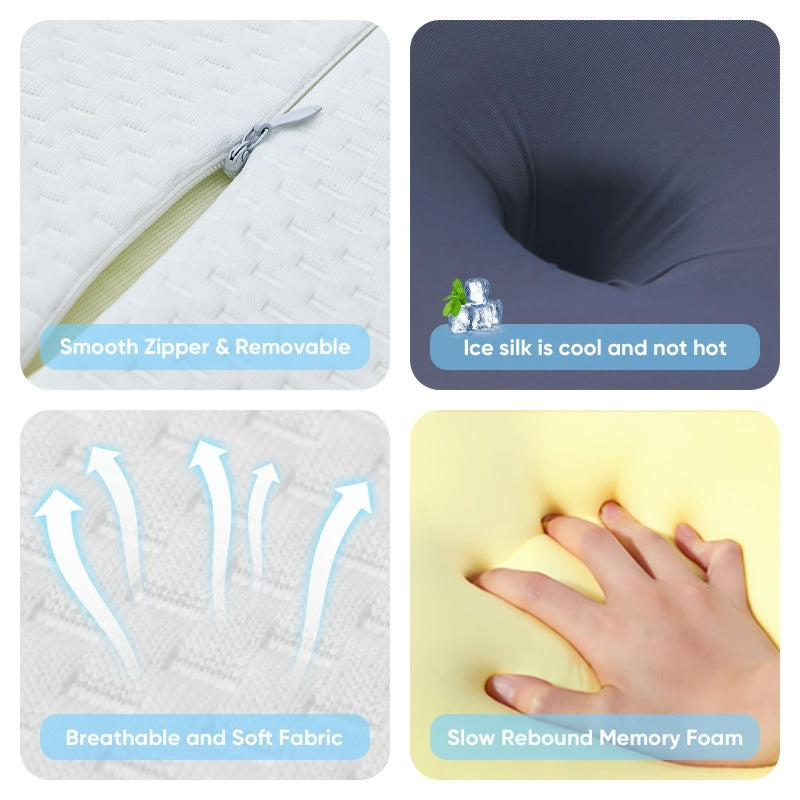 Purple Butterfly Ergonomic Pillow - Made of Breathable Mesh Fabric, Suitable for Side Sleepers, Back Sleepers, And Stomach Sleepers, Provides Neck Support, an Ideal Gift for Middle-Aged Individuals