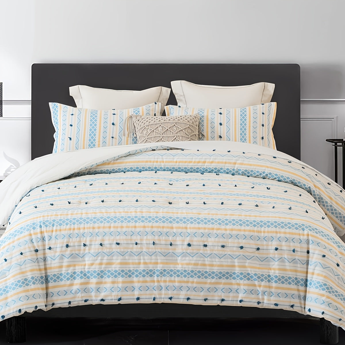 SLEEPBELLA Muslin 100% Comforter Set, Cooling Blanket For Hot Sleepers, Ultra Soft Skin-Friendly Gauze Bedding, Lightweight All Season Quilt, Boho Style