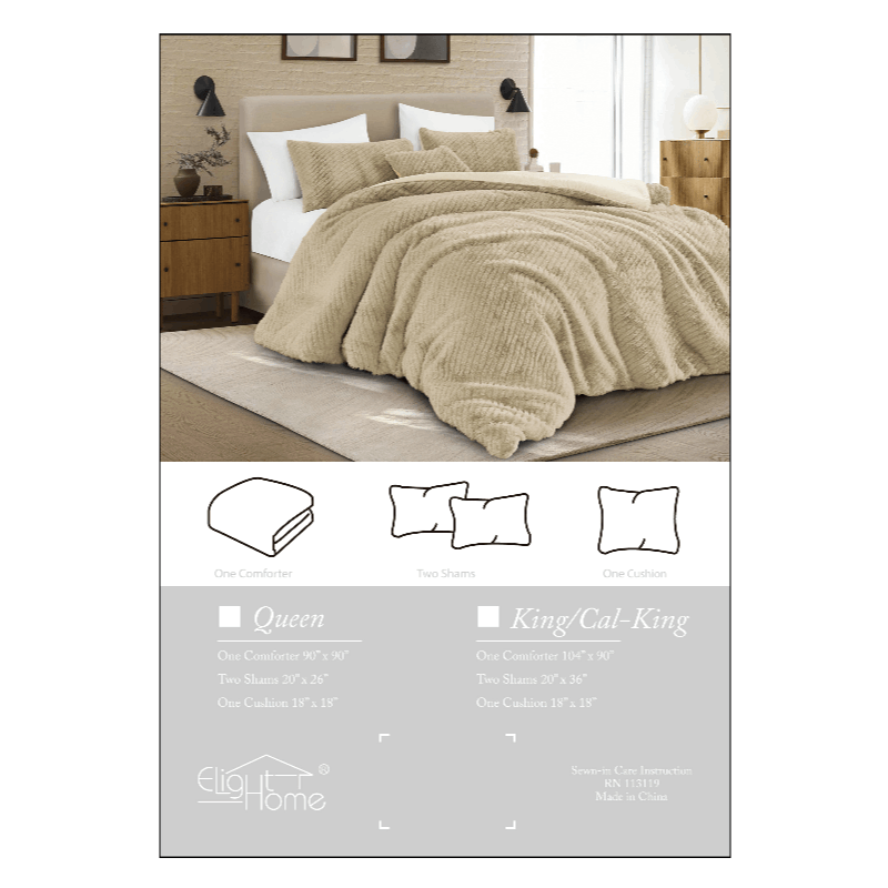 4-Piece Premium Faux Fur Comforter Set –Ultra Soft, Thick & Elegant Bedding Ensemble | Cloud-Like Cozy Filling| Elegant Drape & Bedroom Focal Point. Queen \u002F King Size | High-Quality Cozy Home Decor