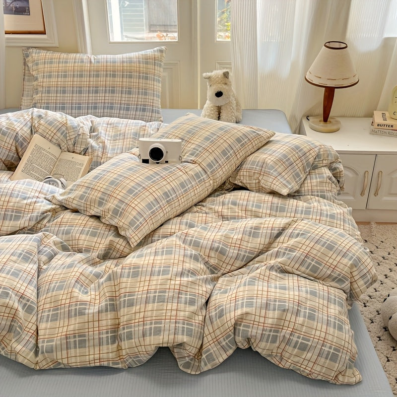 4pcs Quilt Set (1*quilt Cover + 1*bed Sheet + 2*pillowcases, Excluding Quilt Core) Printed Bedding, Soft and Comfortable Four-season Quilt Cover, Suitable for Bedroom and Guest Room