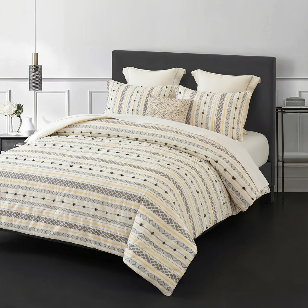 SLEEPBELLA Muslin 100% Comforter Set, Cooling Blanket For Hot Sleepers, Ultra Soft Skin-Friendly Gauze Bedding, Lightweight All Season Quilt, Boho Style