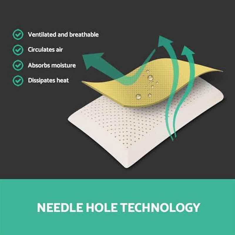 Miebeiea Natural Talalay Latex Pillow for Back Relief & Relief - Bed Pillow with Removable Cover,, for side\u002FBack\u002FStomach Sleepers, Latex-Filled Neck\u002FSpine (Compatible with all Bed Types)