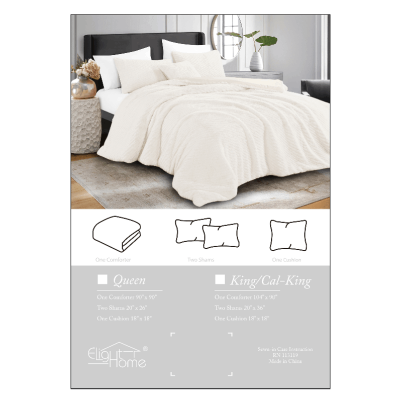 4-Piece Premium Faux Fur Comforter Set –Ultra Soft, Thick & Elegant Bedding Ensemble | Cloud-Like Cozy Filling| Elegant Drape & Bedroom Focal Point. Queen \u002F King Size | High-Quality Cozy Home Decor