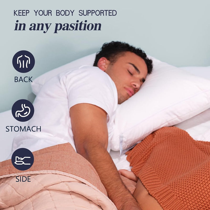 Adjustable Pillow for Side, Back, Stomach Sleepers | Luxury Bed, Best for Home Gifts, Offers Adjustable Height for Comfort, Mixed Color, Machine Washable, Made of Latex and Elastane.