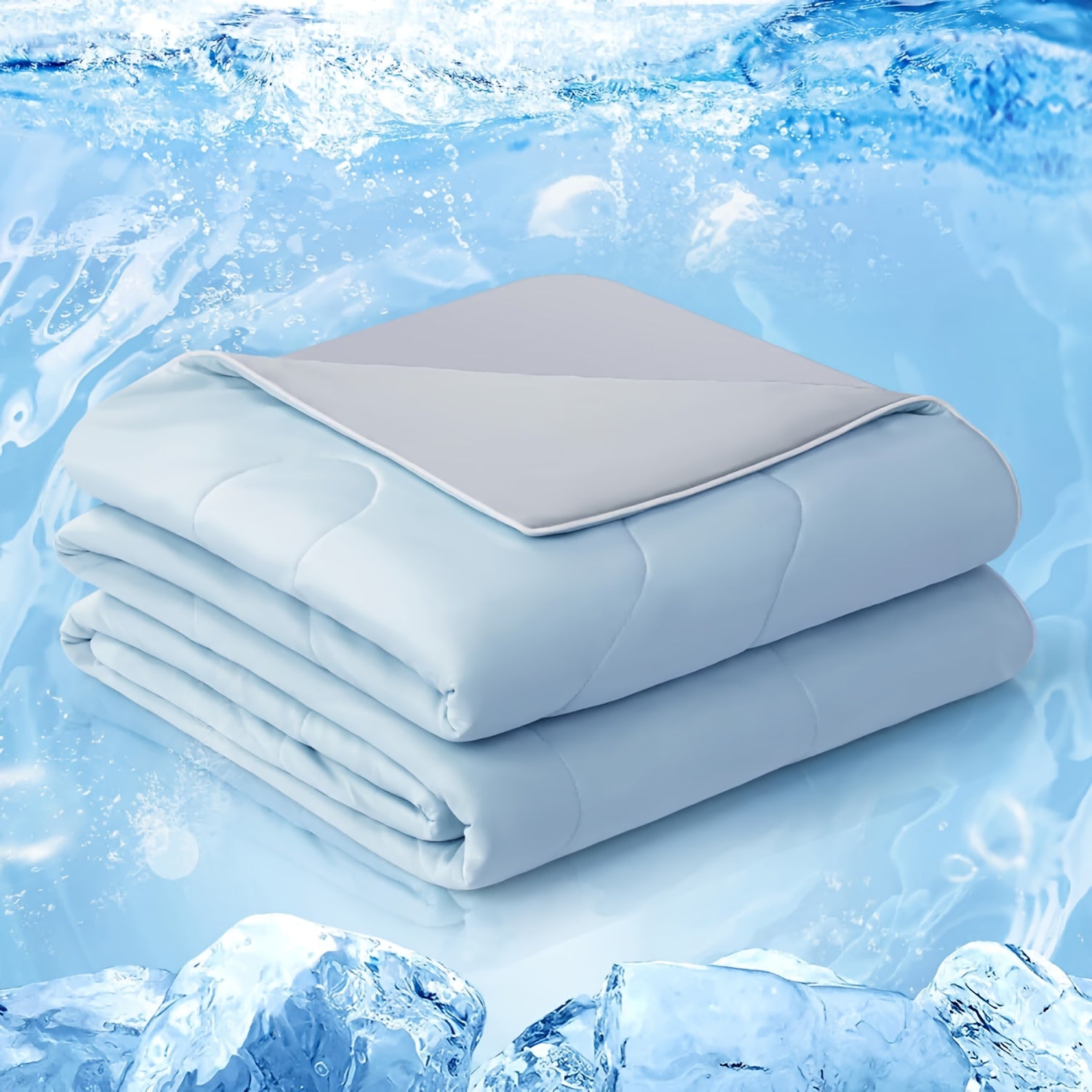 1pc 90x102inch Lightweight Summer Blanket, Cool Blue Color, Soft And Breathable, Suitable for Bedroom, Air-conditioned Rooms In Summer, Living Room, And Sofa Use, An Essential Bedding Item, Halloween, Thanksgiving, And Christmas Decorations