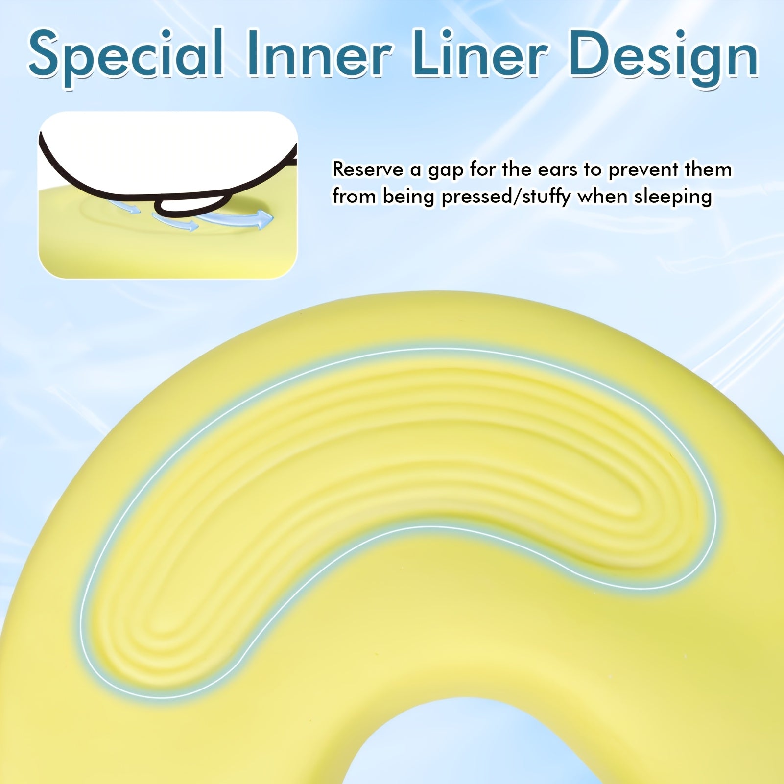 C-Shaped Ergonomic Neck Pillow with Cooling Gel, Multi-Angle Cervical & Spine Support, Relieves Neck And Shoulder Fatigue, for Side Back And Stomach Sleepers, Removable Cool Pillowcase